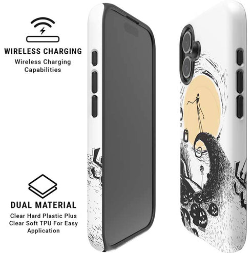 Disney The Nightmare Before Christmas Jack on Spiral Hill Art iPhone 16 Plus Magsafe Impact Case